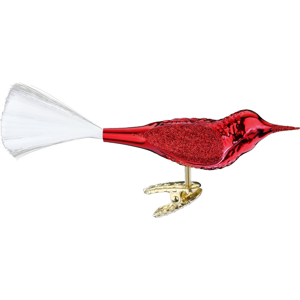 Vogel, rot glanz, 10 cm