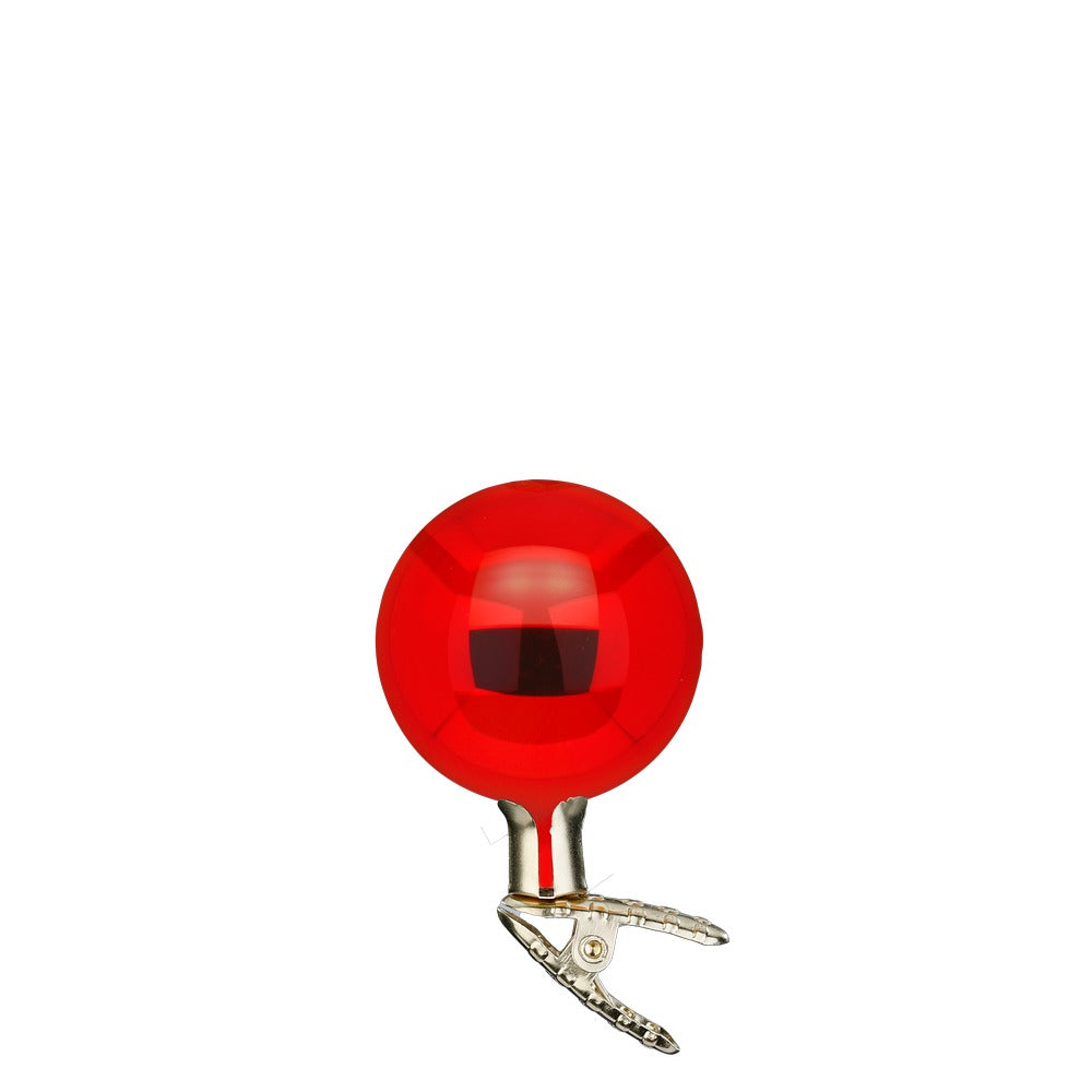 Balls on Clip, red shiny, 2.4''