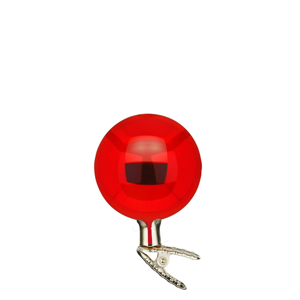Balls on Clip, red shiny, 3.2''