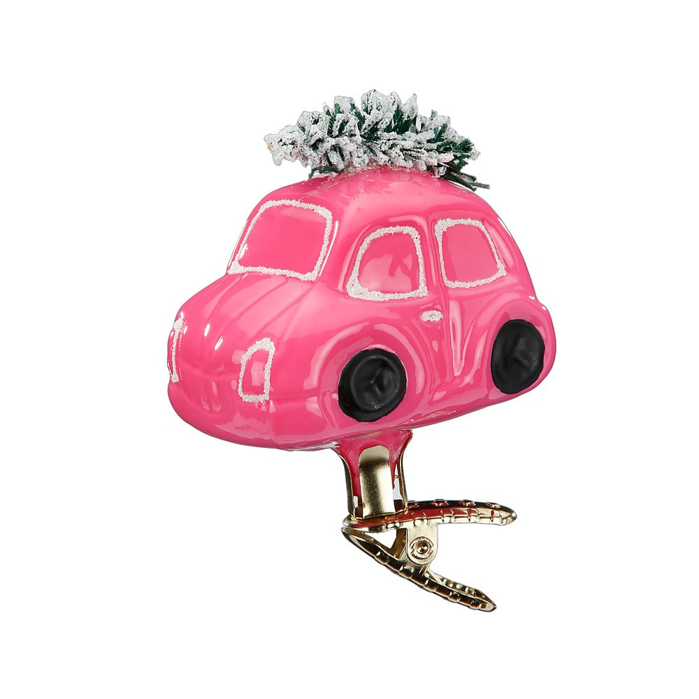 Weihnachtsauto pink, 7.5 cm