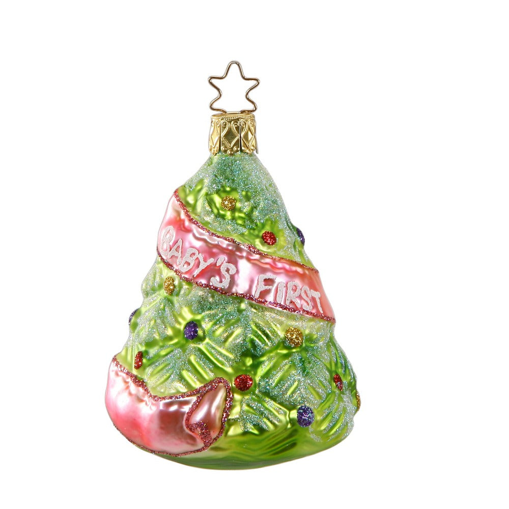 Baby's Erster Weihnachtsbaum rosa, 9 cm