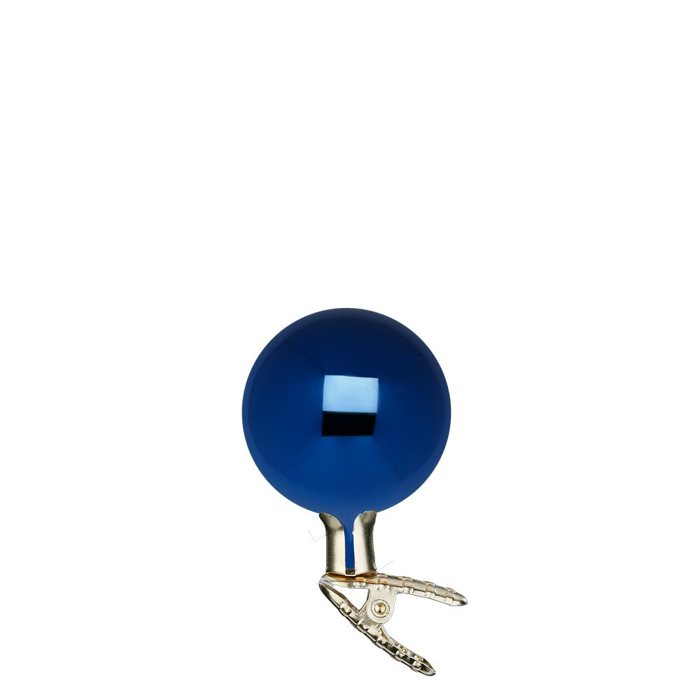 Kugeln auf Clip, mitternacht glanz, 6 cm