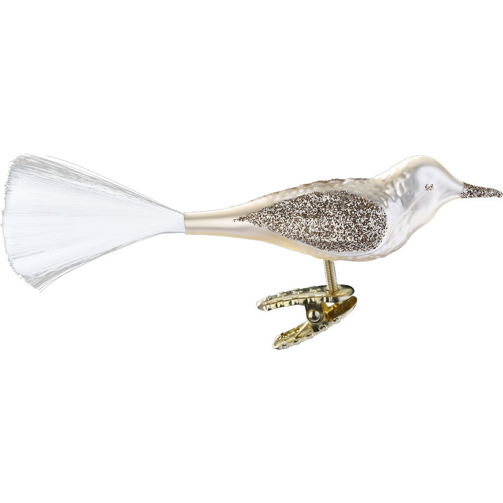 Vogel, champagner matt, 10 cm
