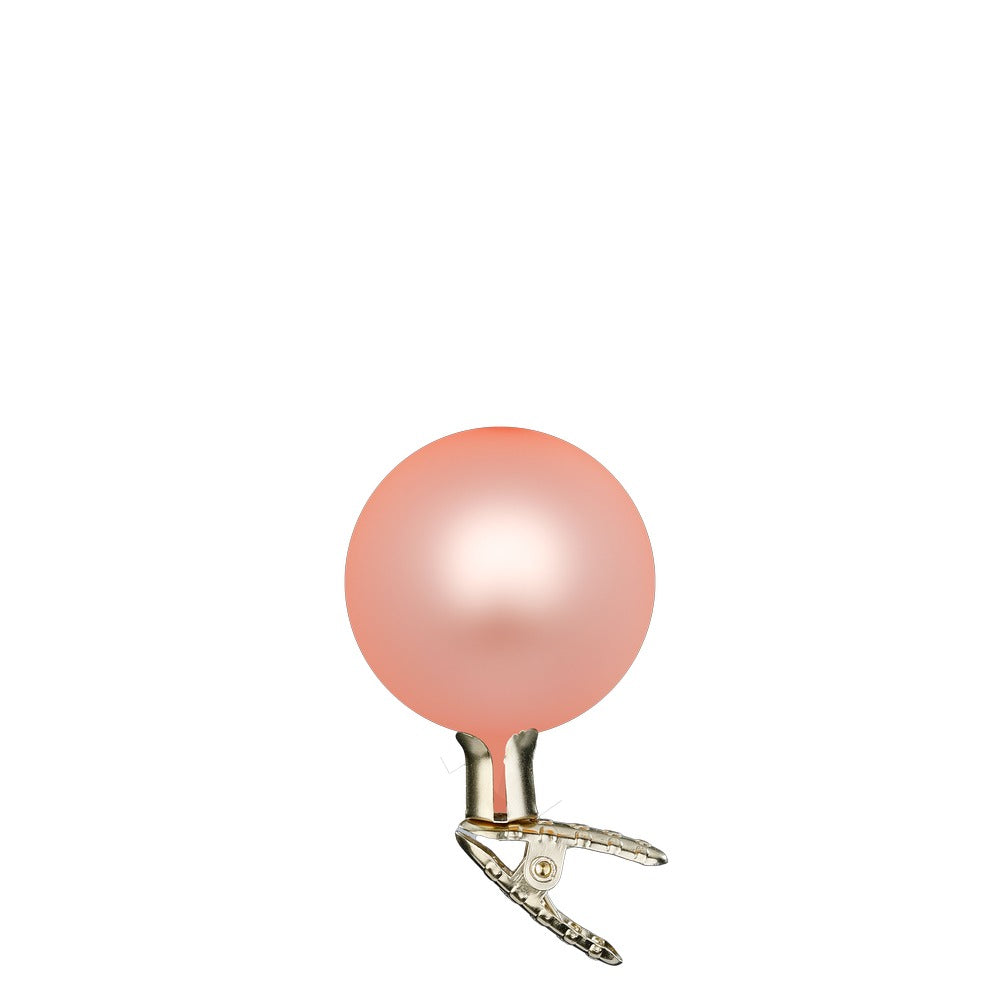 Kugeln auf Clip, apricot matt, 6 cm
