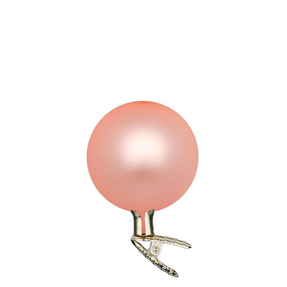 Kugeln auf Clip, apricot matt, 10 cm