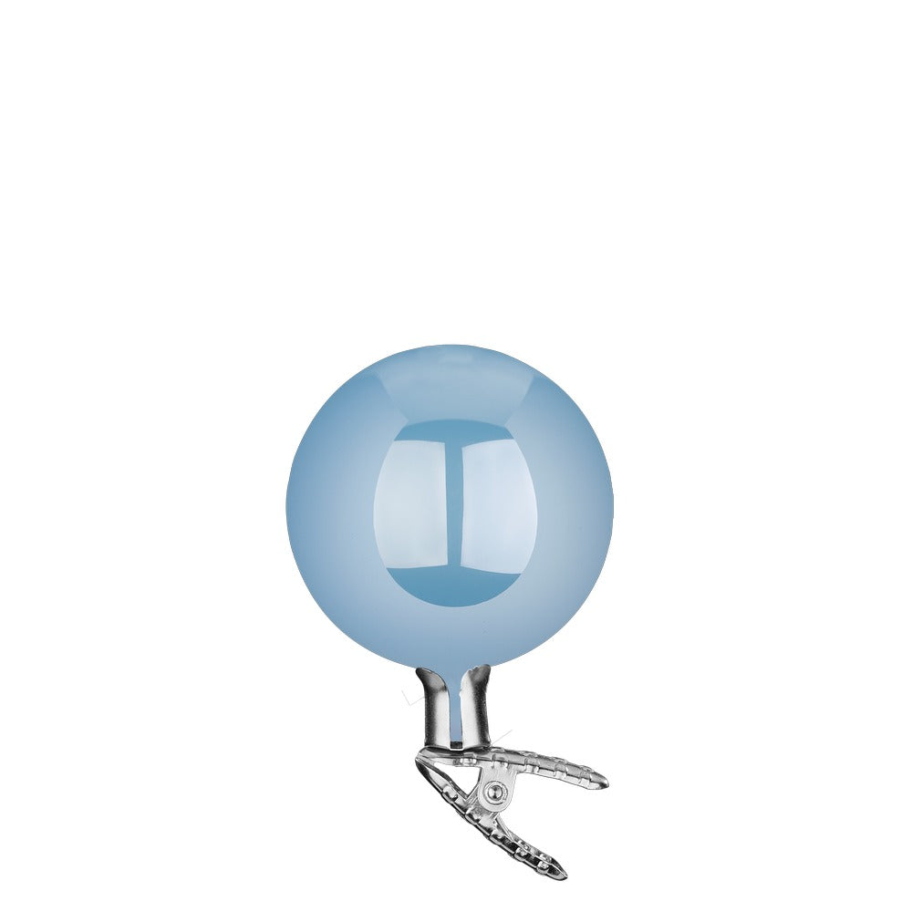 Kugeln auf Clip, azur opal, 8 cm
