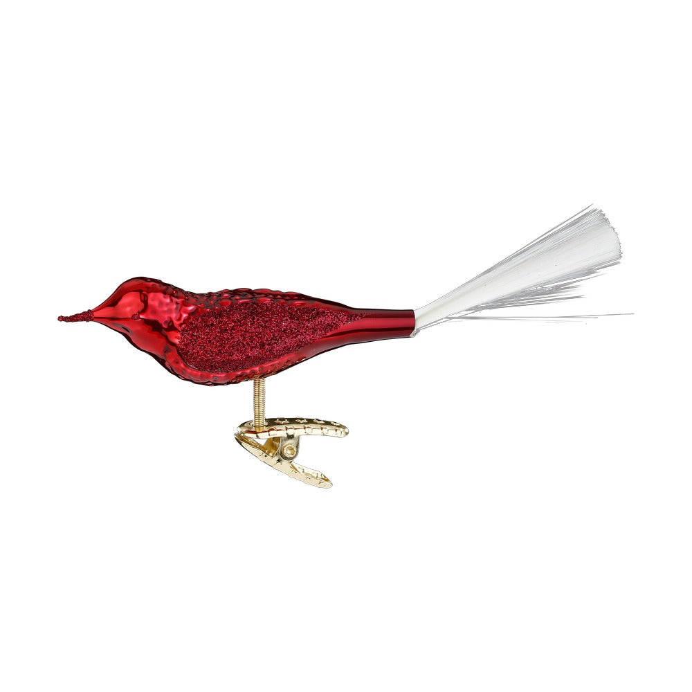 Vogel, imperialrot opal, 10 cm