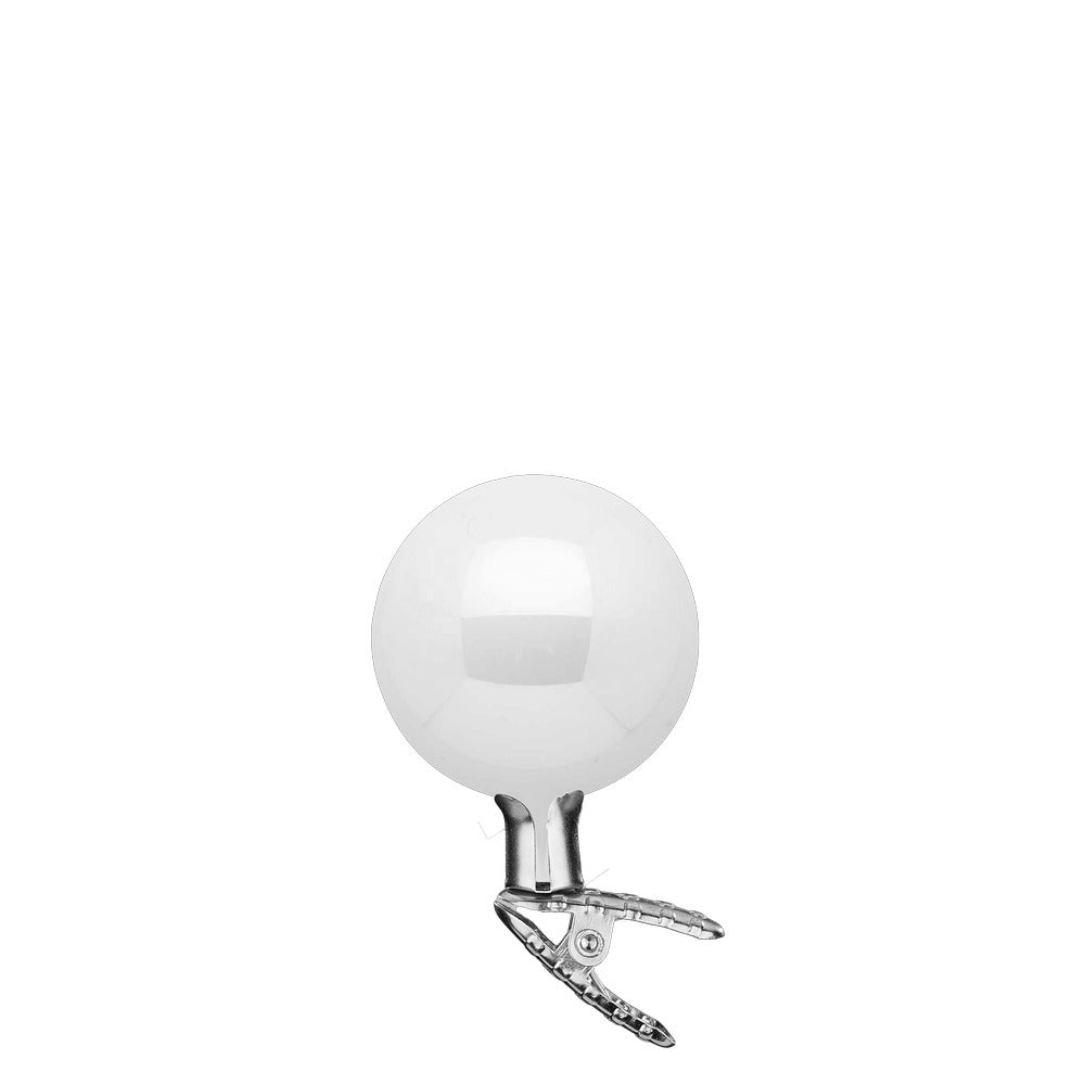 Kugeln auf Clip, porzellanweiß opal , 6 cm