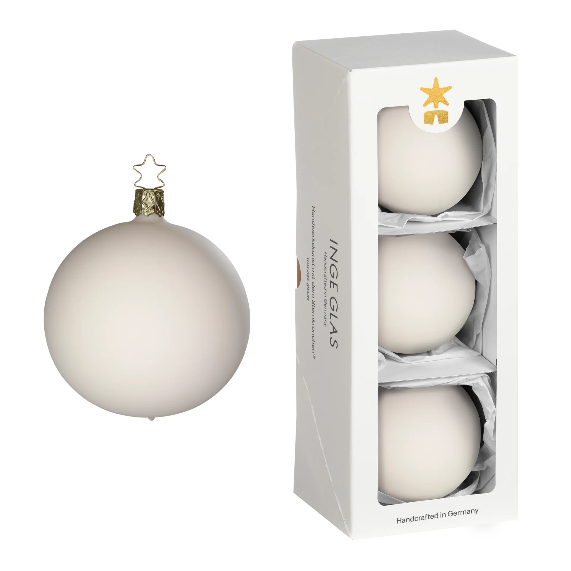 Balls, creme velvet, 3.2''