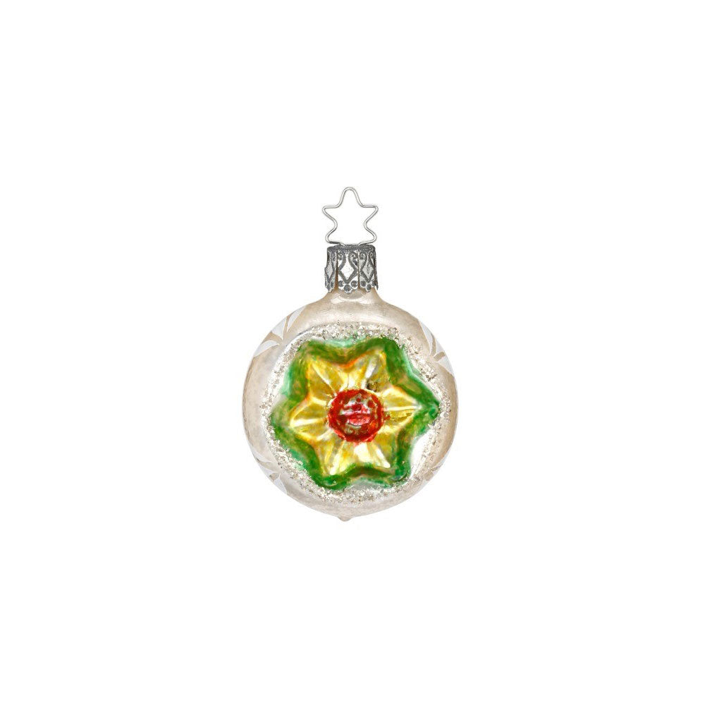 Blumenreflex, grün-gold-rot, 5.5 cm
