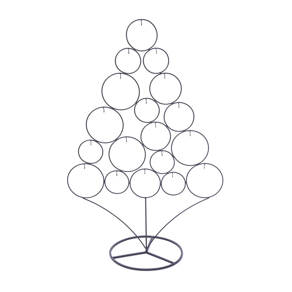 Ornamentbaum, Ringe, anthrazit, Metall, 95 cm