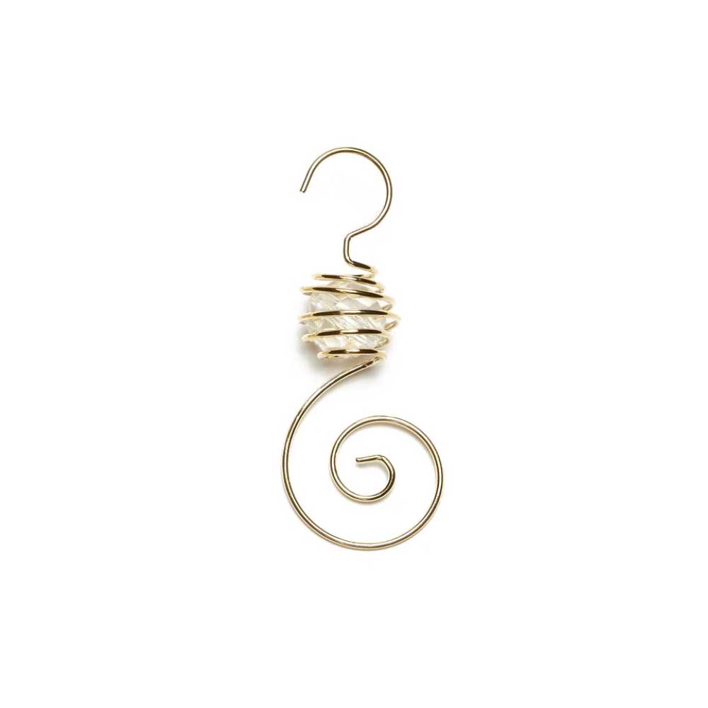 Spiralhänger mit Perle, gold, Metall, 7 cm, 6 Stk.
