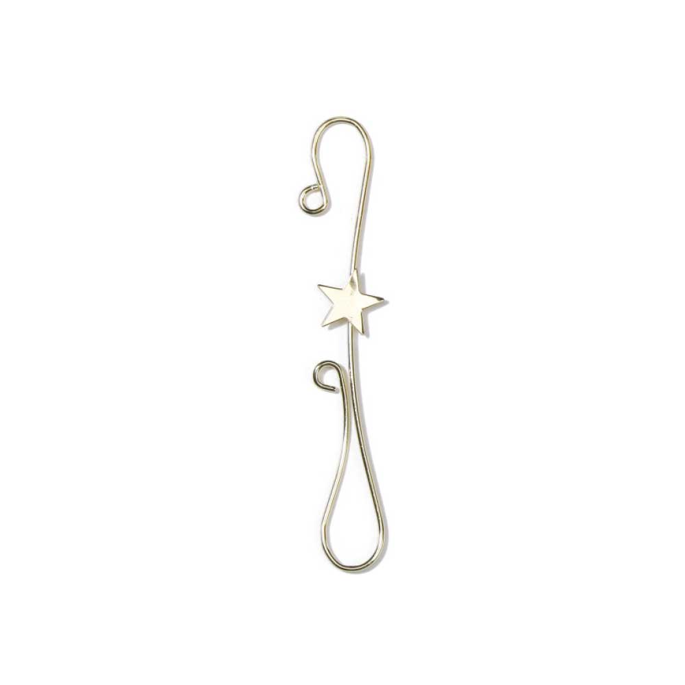 double-hook with star, gold