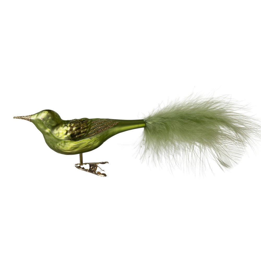 Vogel, grün, 11 cm