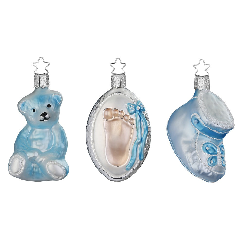 Willkommen Baby blau, 8 cm, 3 Stk.