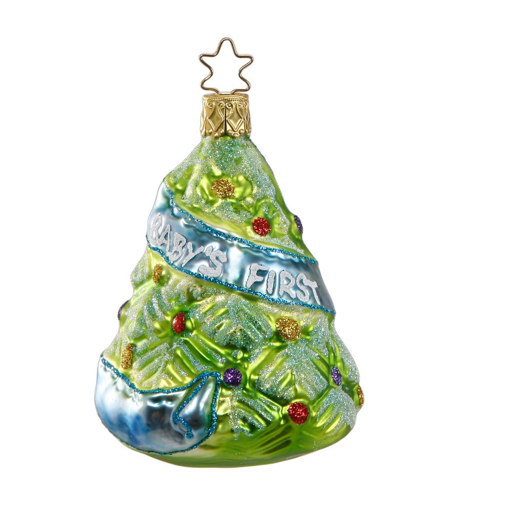 Baby's Erster Weihnachtsbaum blau, 9 cm