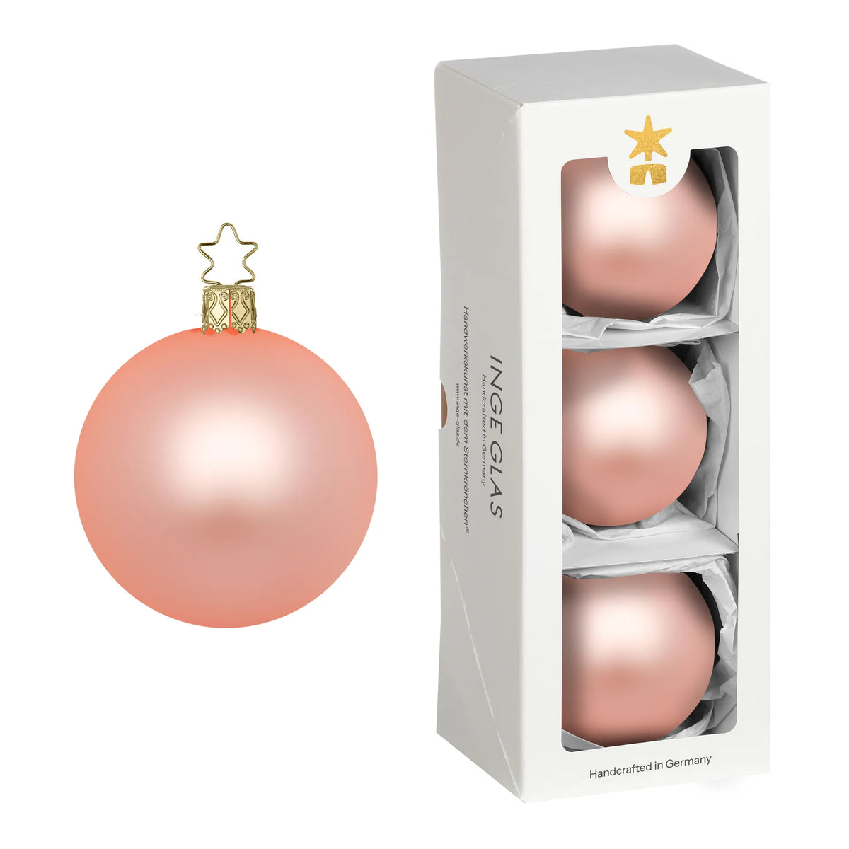 Kugeln, apricot matt, 8 cm