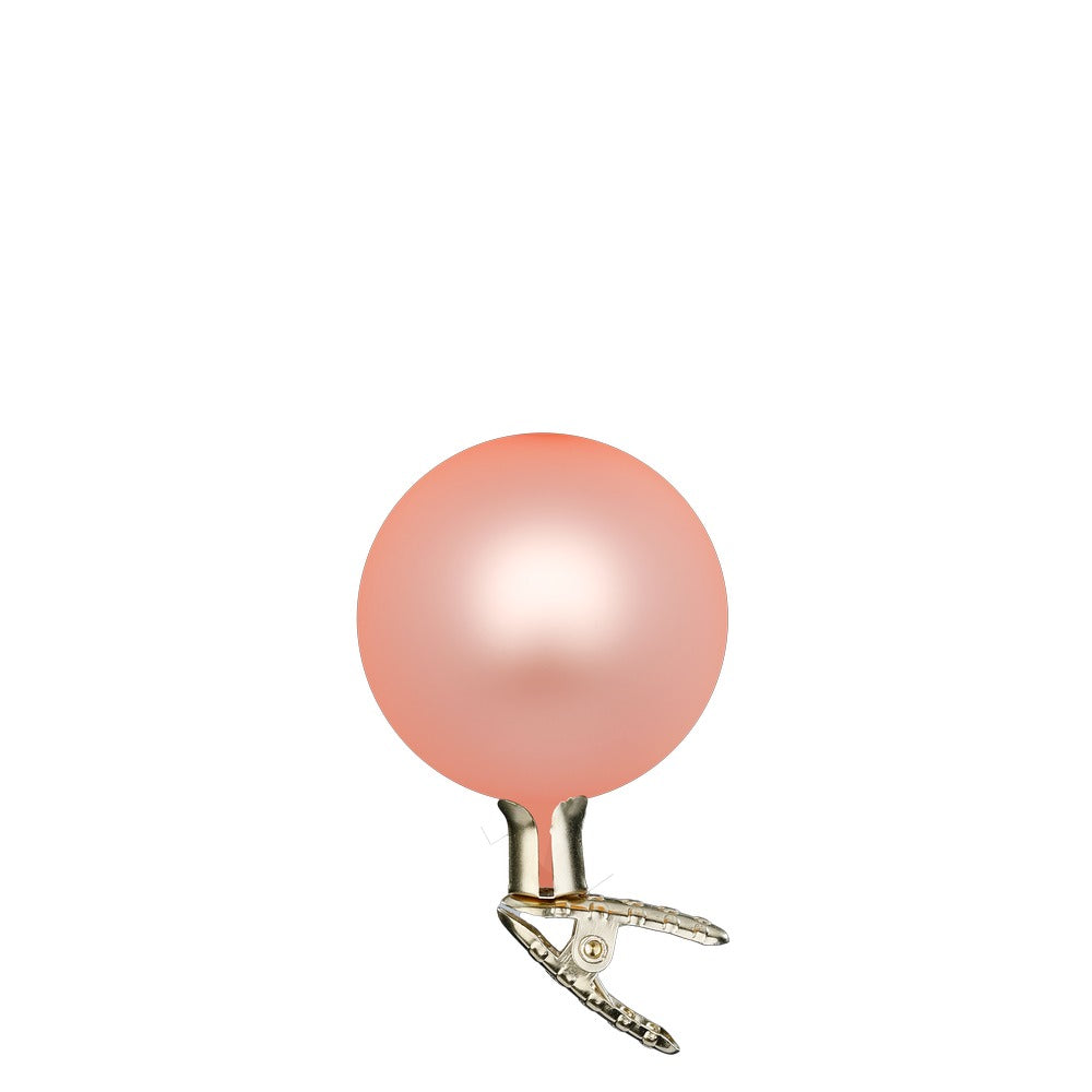 Kugeln auf Clip, apricot matt, 8 cm