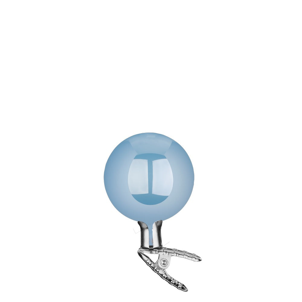 Kugeln auf Clip, azur opal, 6 cm