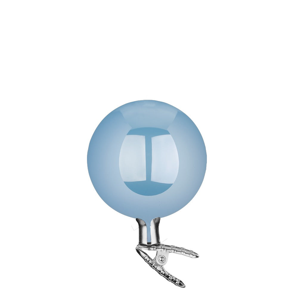 Kugeln auf Clip, azur opal, 10 cm