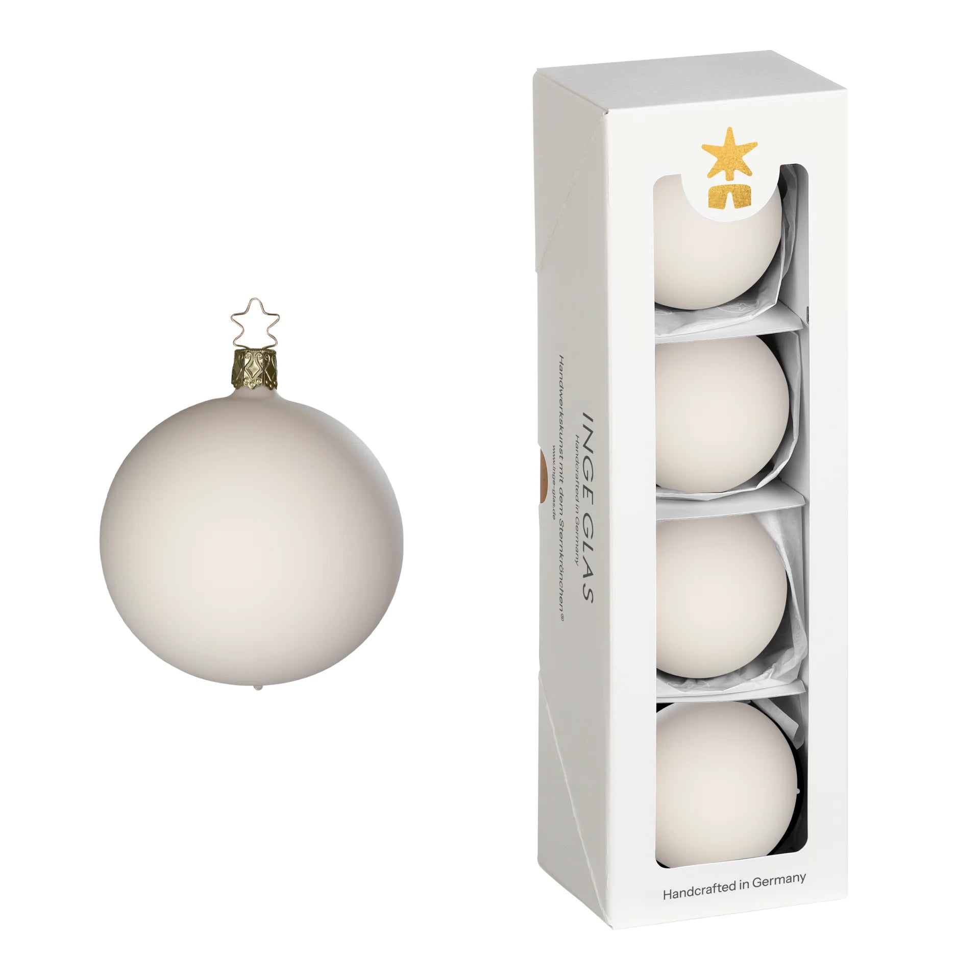 Balls, creme velvet, 2.4''