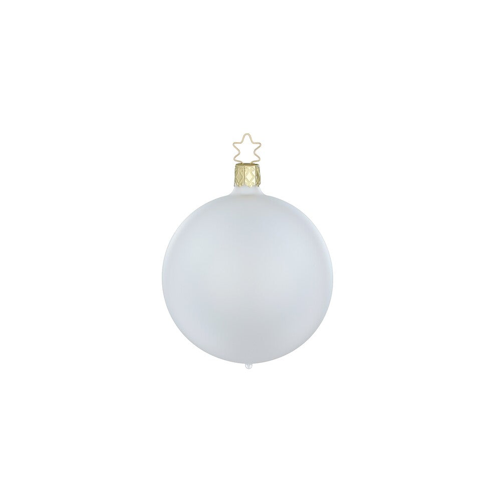 Kugeln, weiß matt transparent, 8 cm
