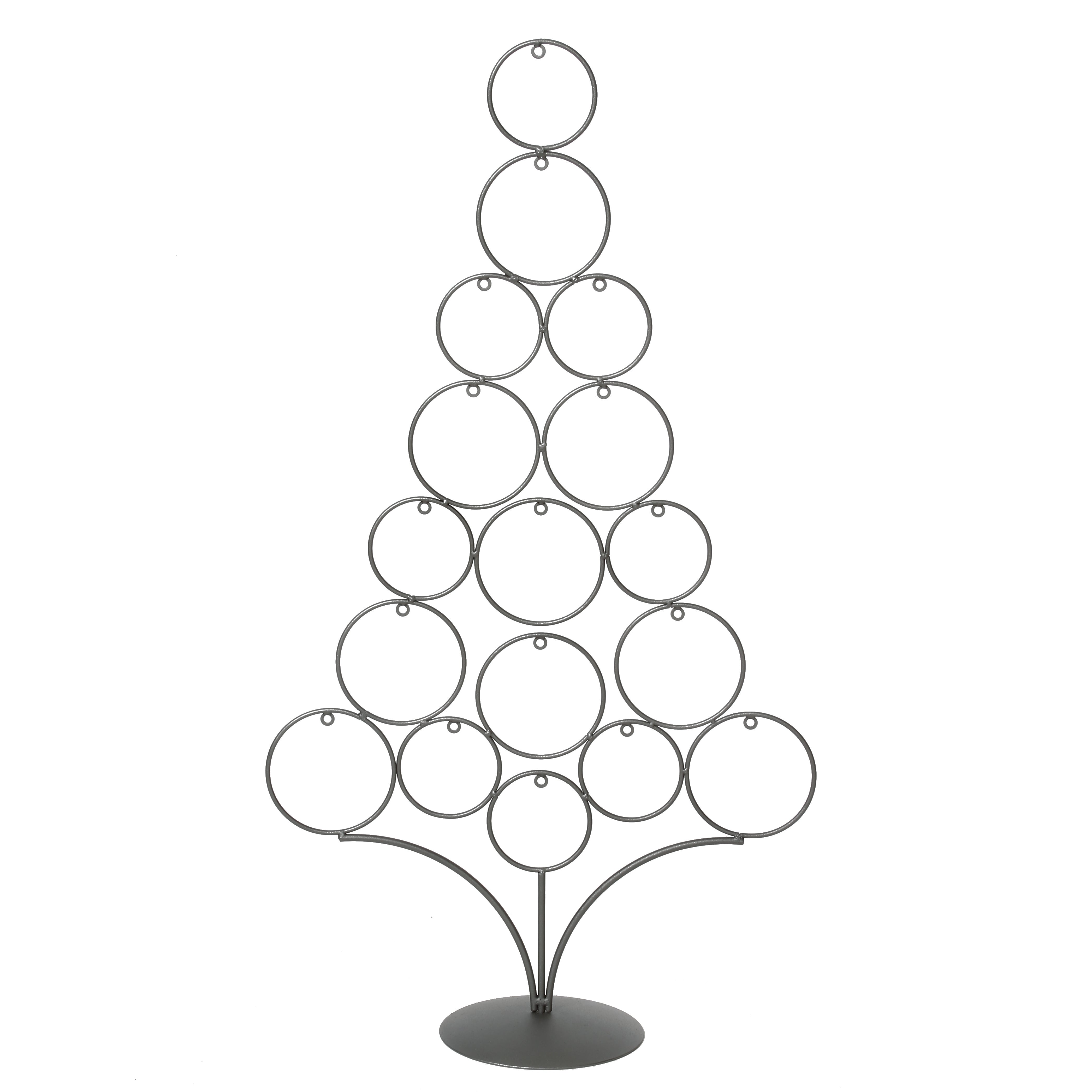 Deko-Baum Ringe, anthrazit, Metall, 83 cm