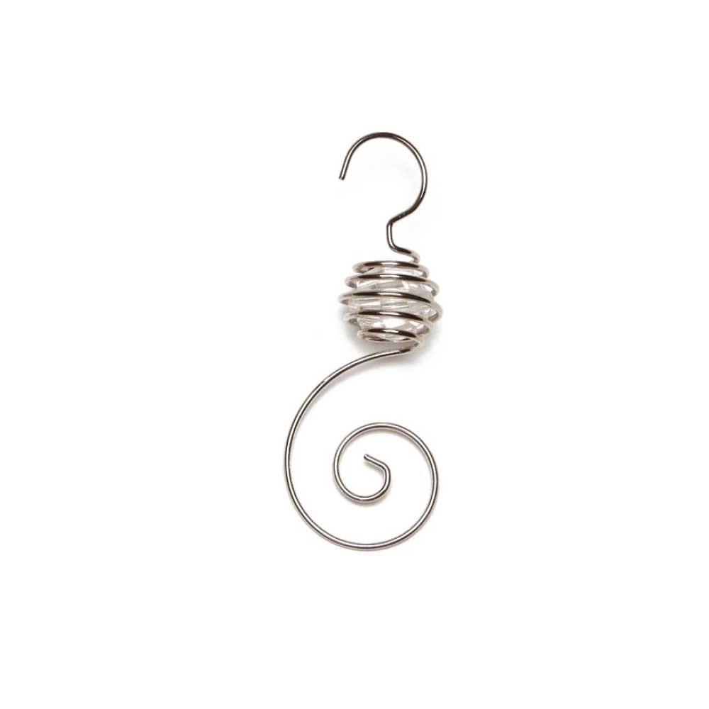 Spiralhänger mit Perle, silber