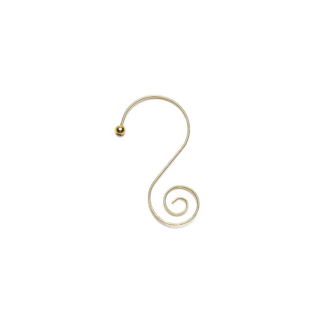 S-Haken mit Schnecke, gold