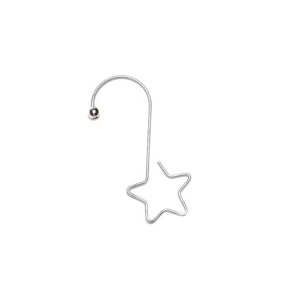 S-Haken mit Stern, silber