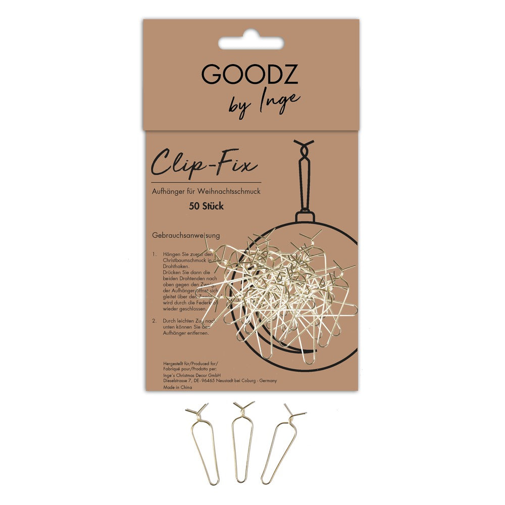 Clip-Fix, gold, Metall, 4.4 cm, 50 Stk.